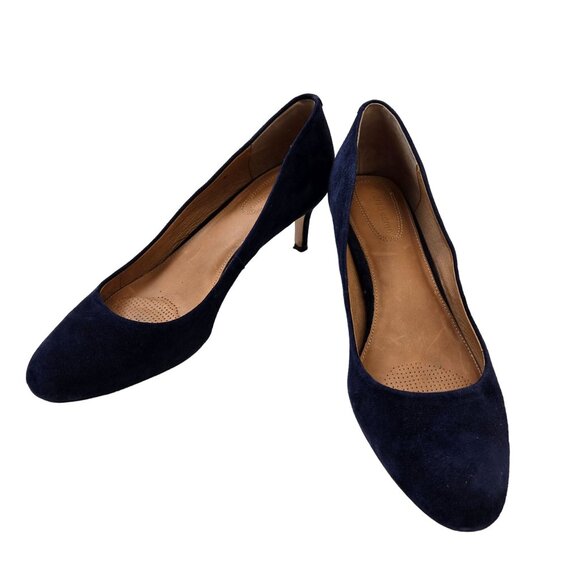 Corso Como Suede Leather Rounded Toe Heels Size 10M - Picture 1 of 9